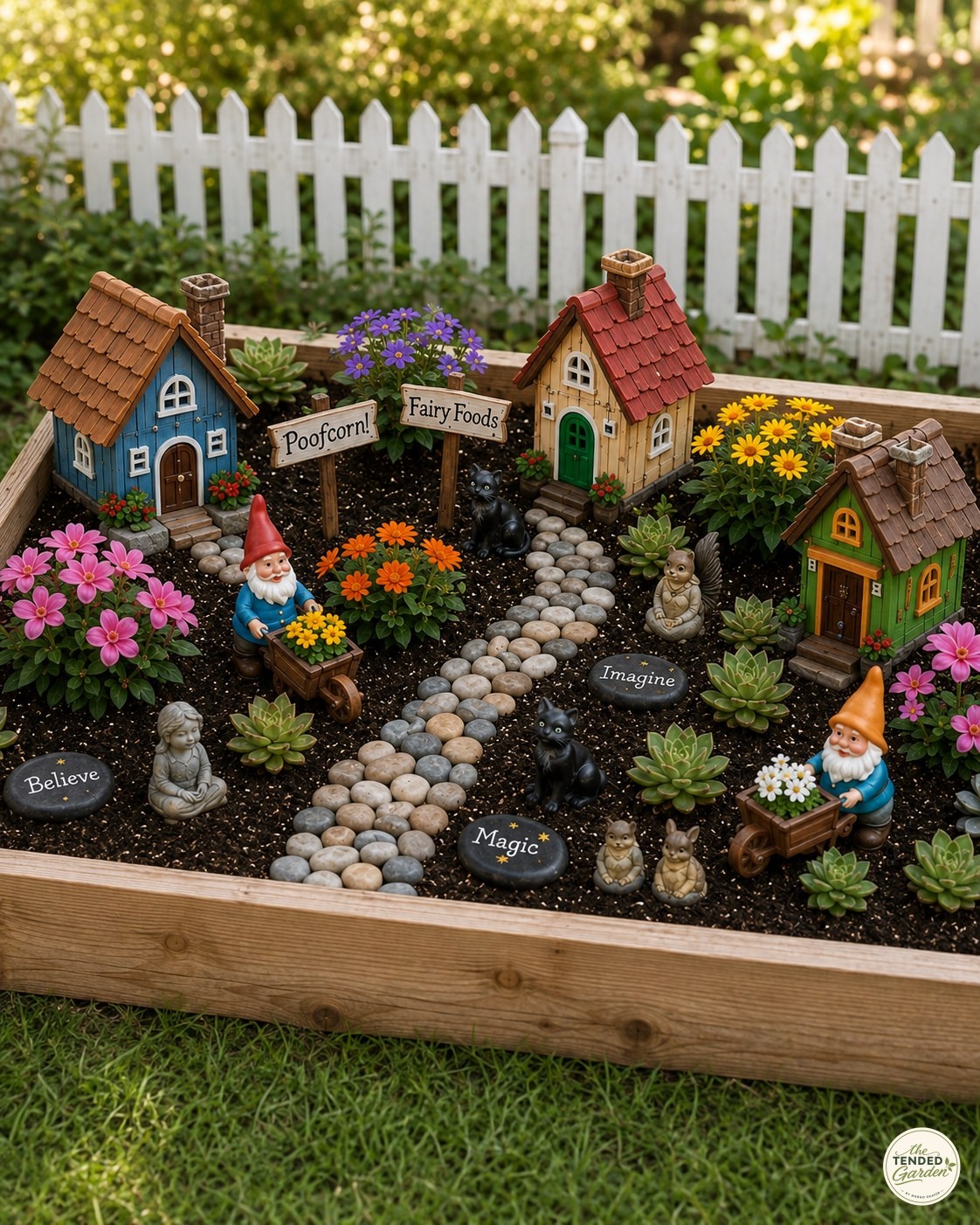 Building A Fairy Garden Gnome Village In A Cedar Raised Bed