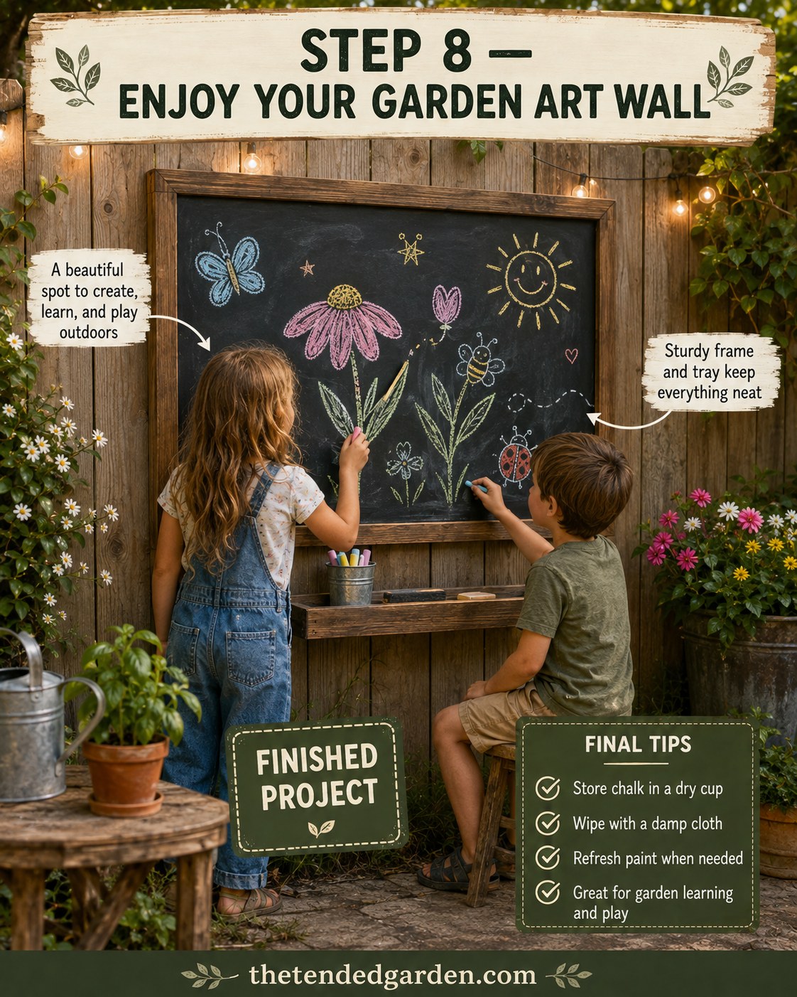 How I Built An Outdoor Chalkboard For Kids On Our Backyard