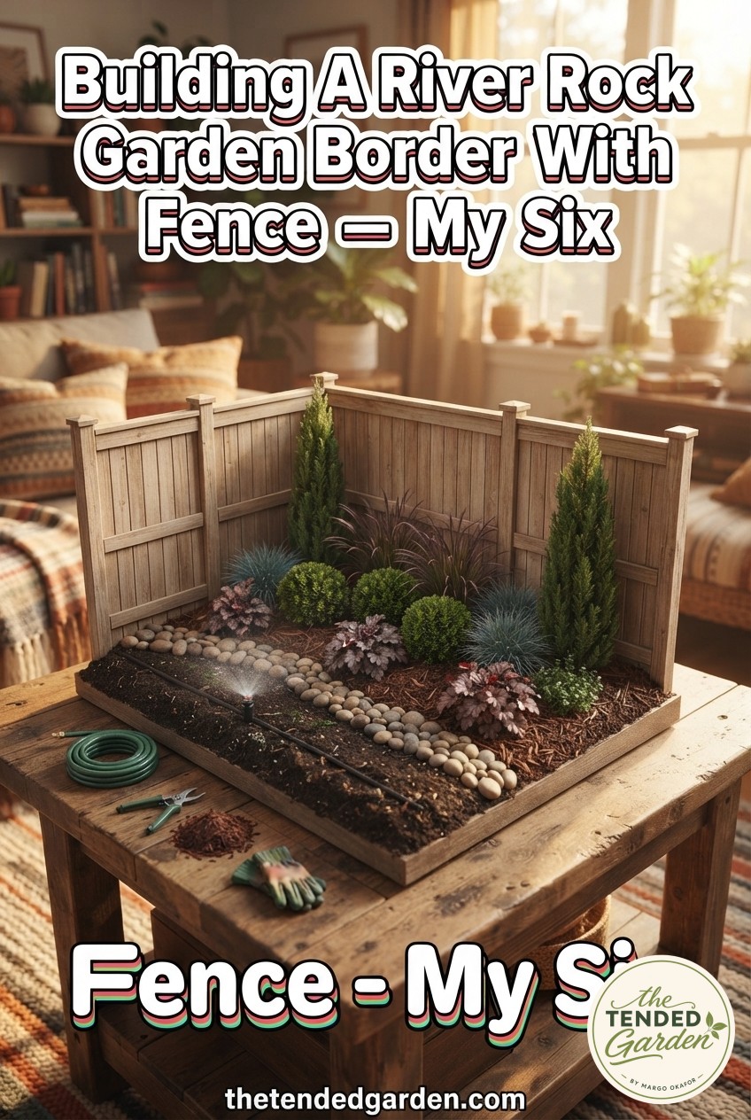 Building A River Rock Garden Border With Fence - My Six -