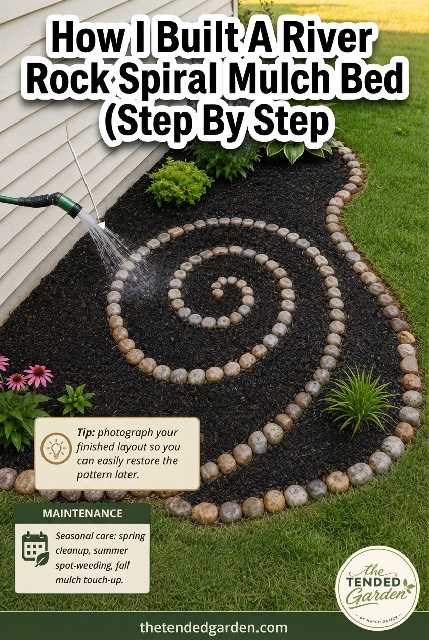 How I Built A River Rock Spiral Mulch Bed (Step By Step,